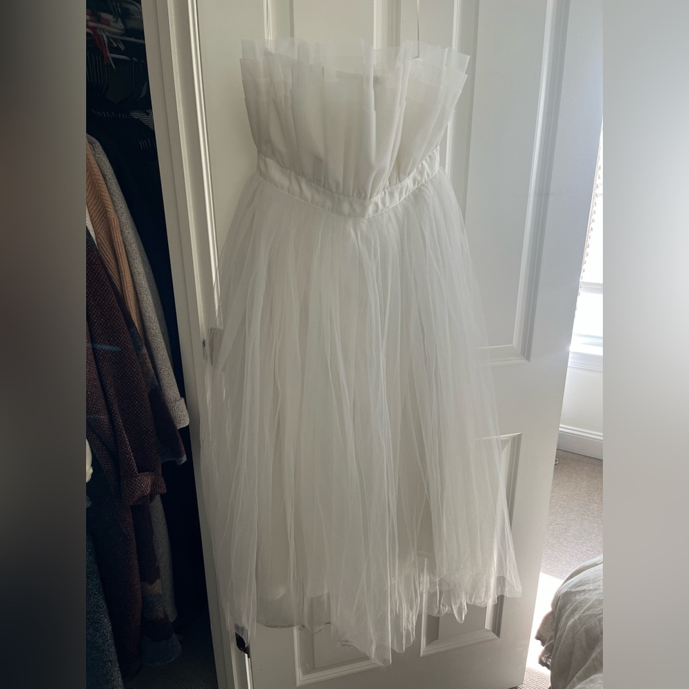 Karen Millen x Lydia Millen Ivory Tulle Midi Dress Sz US 12 UK 16